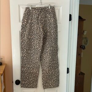 Leopard Print Pants - Brown Casual Trousers